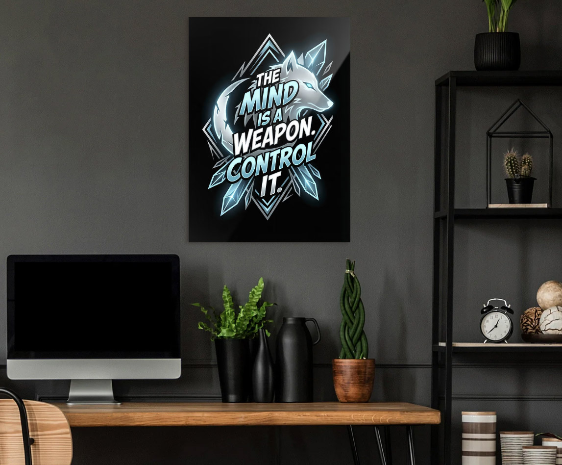Wolf Mind — Weapon, Control It — metal poster wall art by Lineer